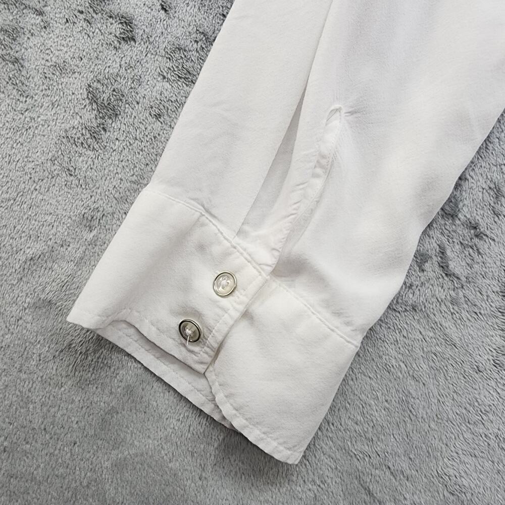 Vintage White Stag Top Womens XXL/2XL White Rayon Roll Tab Long Sleeve Casual - Picture 4 of 10